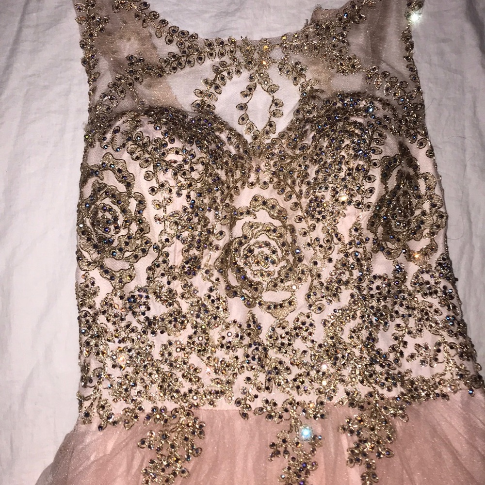 Pink and gold dress